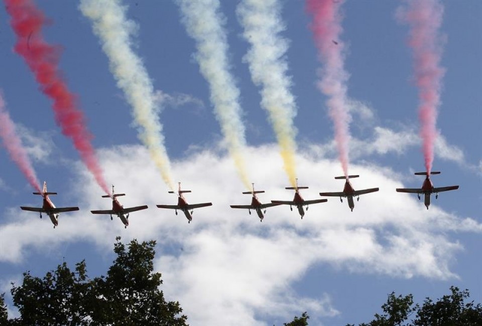 Día de la Hispanidad, desfile militar, exhibicion aerea, EFE