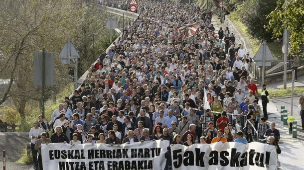 Manifestación contra la condena del caso Bateragune en 2014. Foto: Efe