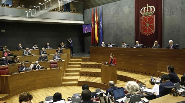 Debate sobre el Estado de la Comunidad Foral, hoy, en el Parlamento de Navarra. EFE