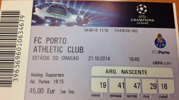 Athletic-Oporto, el día 5 en San Mamés.