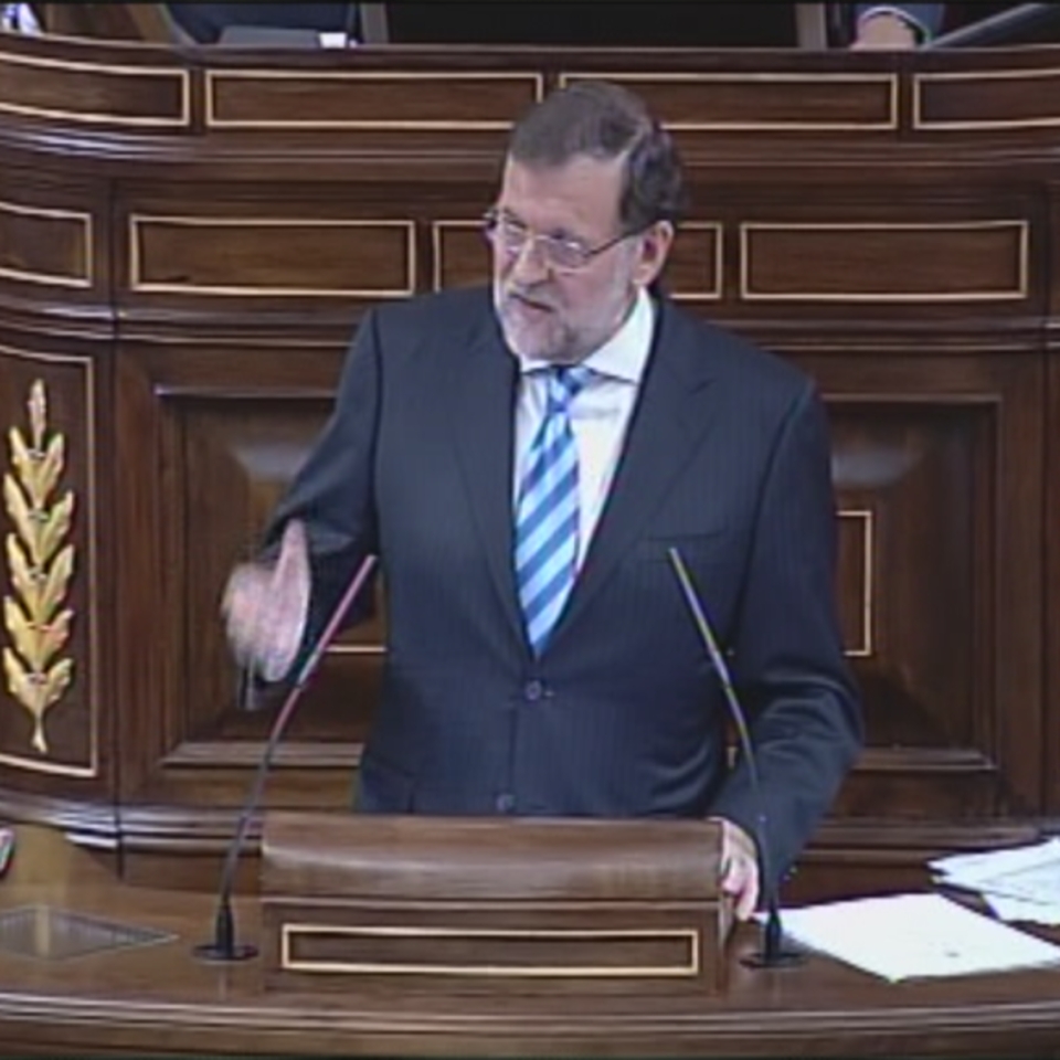 Mariano Rajoy, presidente del Gobierno, durante su intervención. EFE.