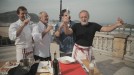 Ander y Ramón brindan en Zarautz con Karlos y Zigor Arguiñano.