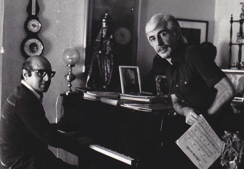 Migel Mari Azpiazu y Luis Iriondo. Azkoitia, 1972