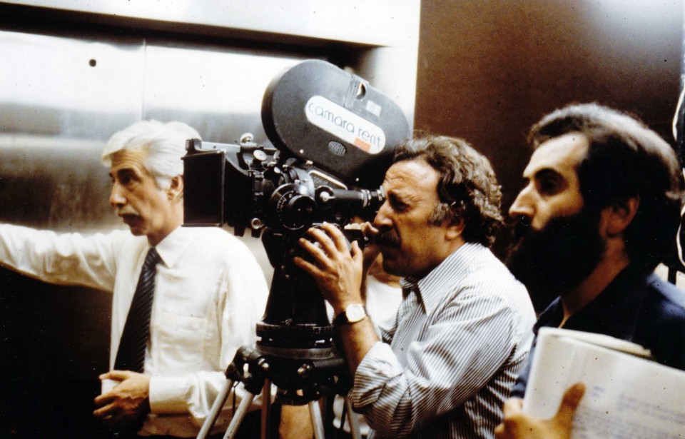 Luis Iriondo, Jaime Camino y Ferran Llagostera en el rodaje de “La campanada”. 1980