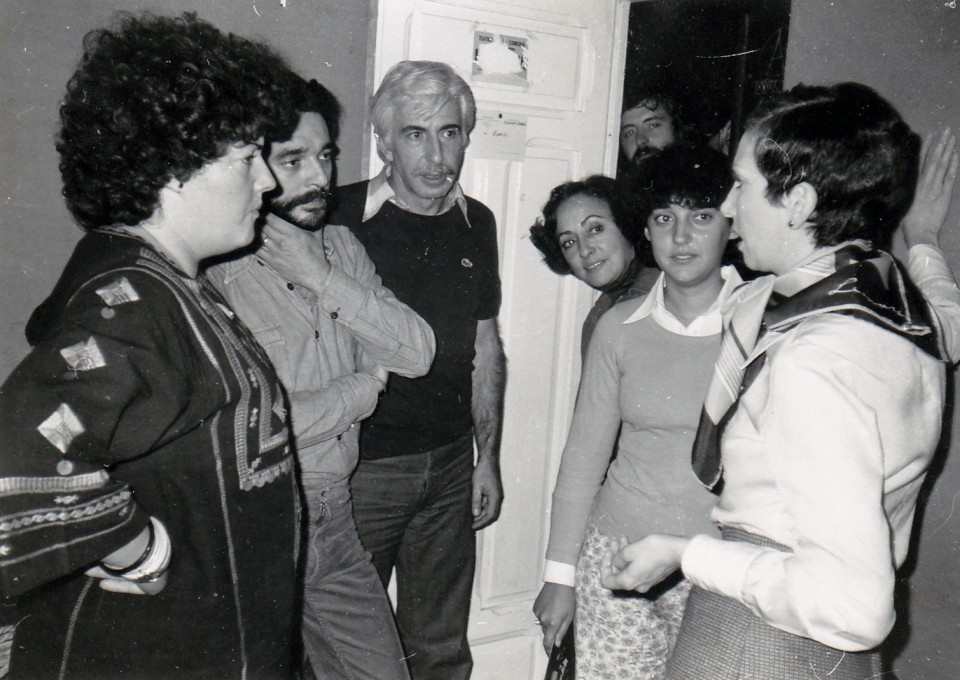 Luis Iriondo, el grupo Mocedades, y los cantantes argentinas Encarna Paso y Susana Rinaldi. Madrid, 1978