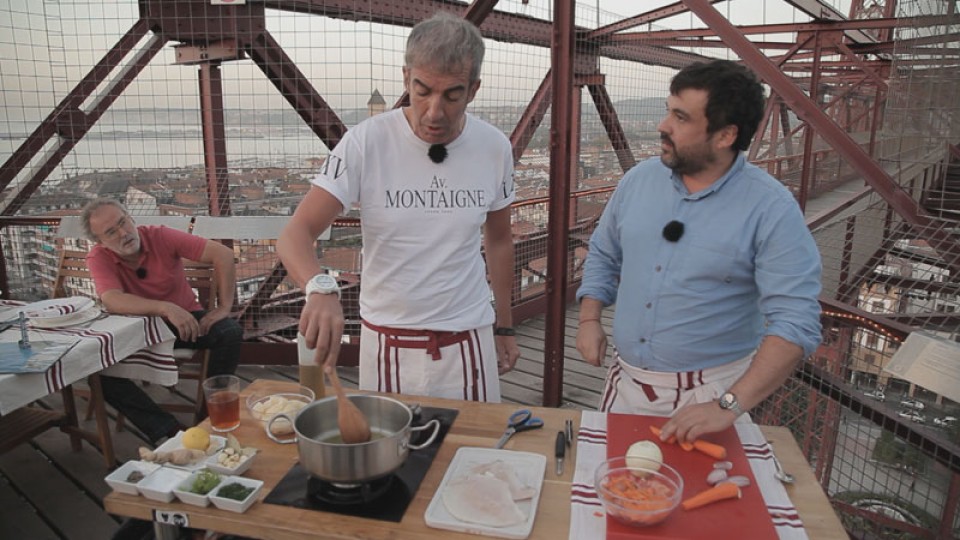En el reto con Patxi Alonso. Foto: EITB