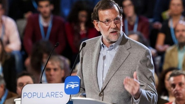 Mariano Rajoy ayer en un acto en Cáceres. Foto: EFE