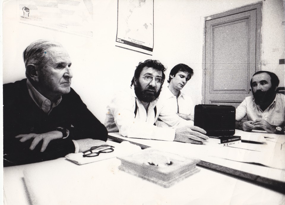 Iñaki, Telesforo Monzon eta Miguel Castelsekin. Bartzelona, 1978