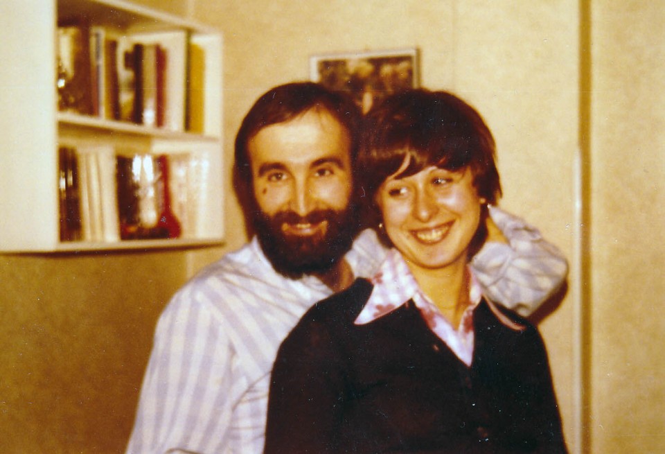 Elena emaztearekin. Eibar, 1974ko urtarrila