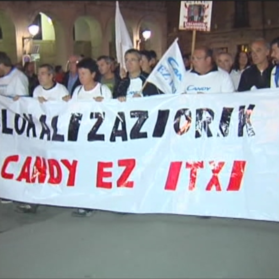 Una protesta de los trabajadores de Candy. EiTB