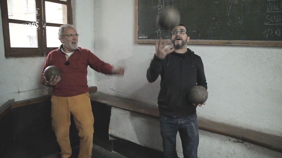 Ramon eta Gorka, bola-jokoan aritzeko prest.