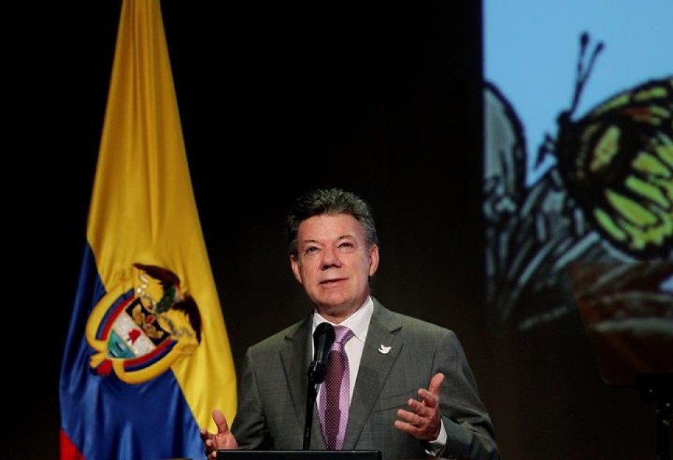 Juan Manuel Santos Kolonbiako gobernu presidentea. Artxiboko irudia: EFE