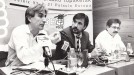 Euskararen Konferentzia, PSEk antolatuta. Gasteiz, 1993  (Ibon Sarasola, Ramon Saizarbitoria eta Ramon Etxezarreta title=