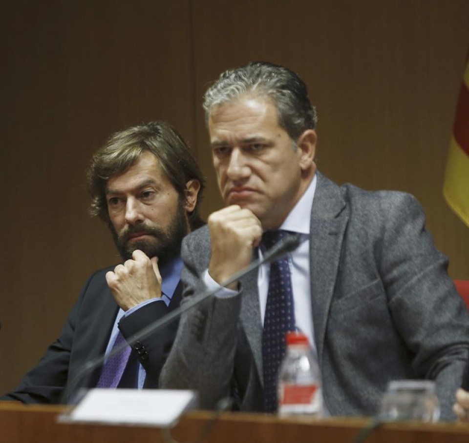 El juez Santiago Pedraz, y el decano de los juzgados de Valencia Pedro Viquer. Foto: EFE