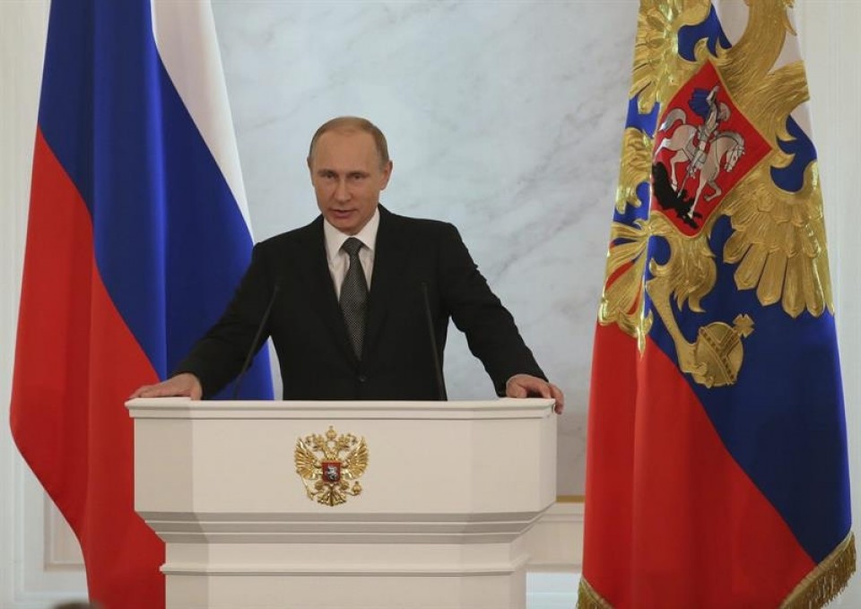 Vladímir Putin pronuncia el discurso anual sobre el estado de la nación ante el Parlamento.Foto: EFE
