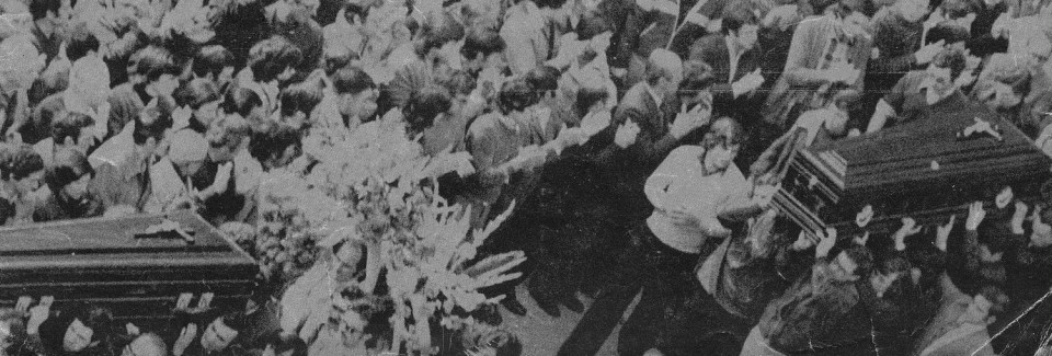 Poliziak eraildako langileen hileta. Gasteiz, 1976ko martxoaren 5a