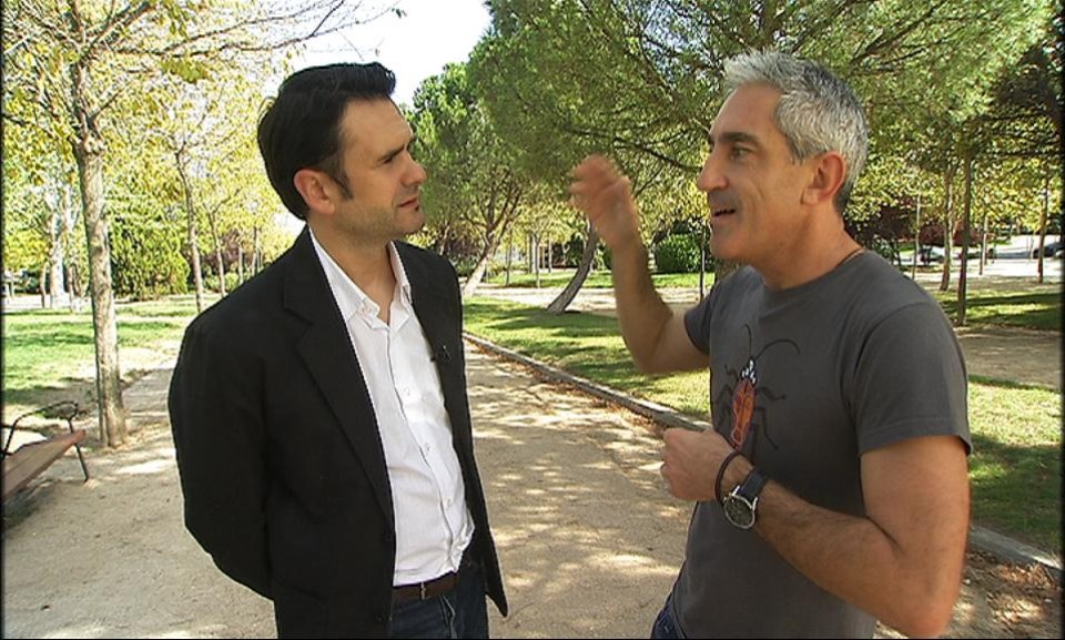 Jon Sisitiaga e Iñaki López en el parque