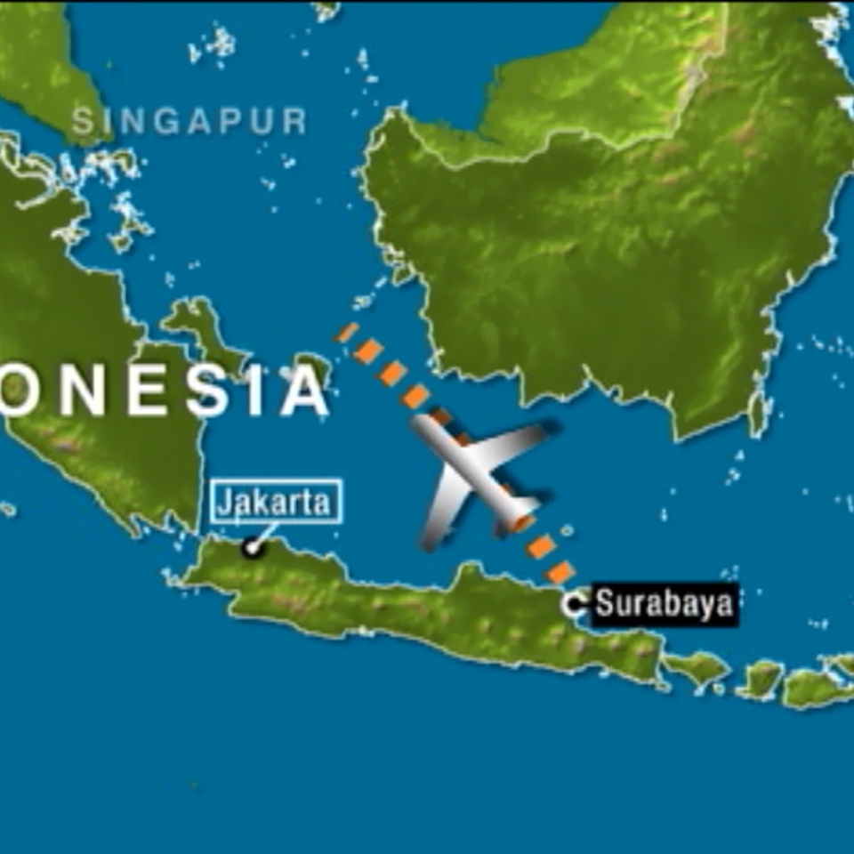 Trayecto del avión de AirAsia que se estrelló el 28 de diciembre. Gráfico: EiTB