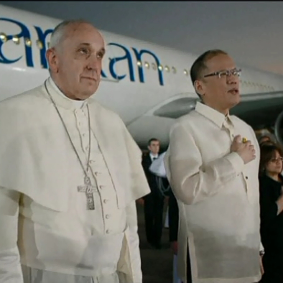 El Papa Francisco a su llegada a Filipinas.