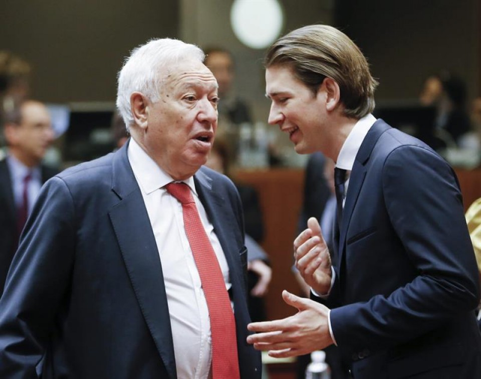 J.L Garcia Margallo eta S.Kurz, Espainiako eta Austriako Atzerri ministroak, hurrenez hurren. EFE.