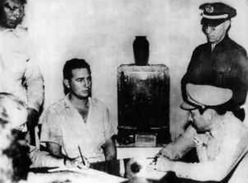Fidel Castro under arrest after the Moncada attack. Foto:Wikipedia