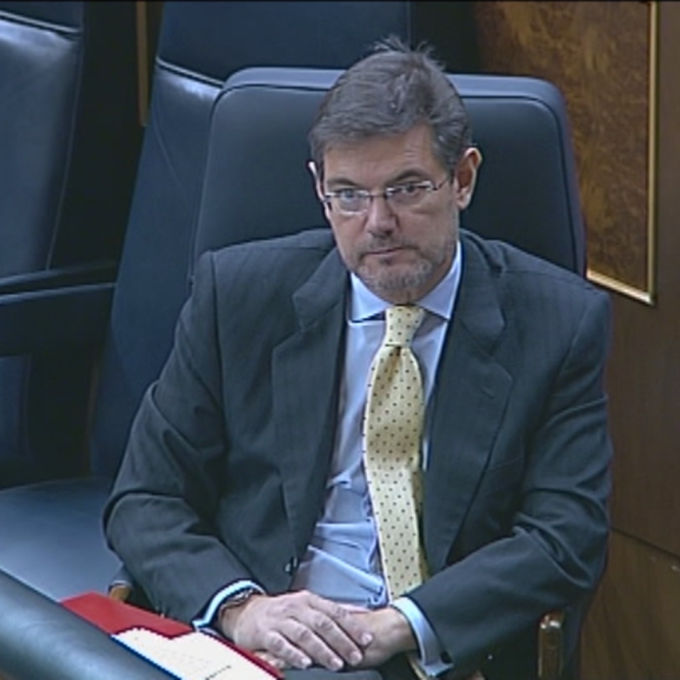 El ministro de Justicia, Rafael Catalá, durante el pleno del Congreso de los Diputados. Foto: EFE