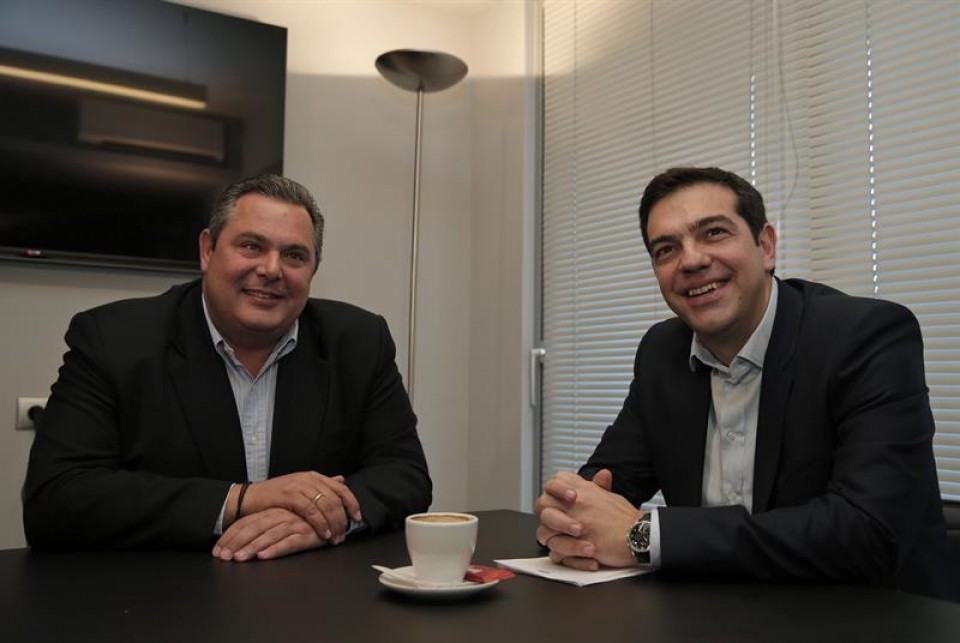 líderes de Syriza y ANEL.