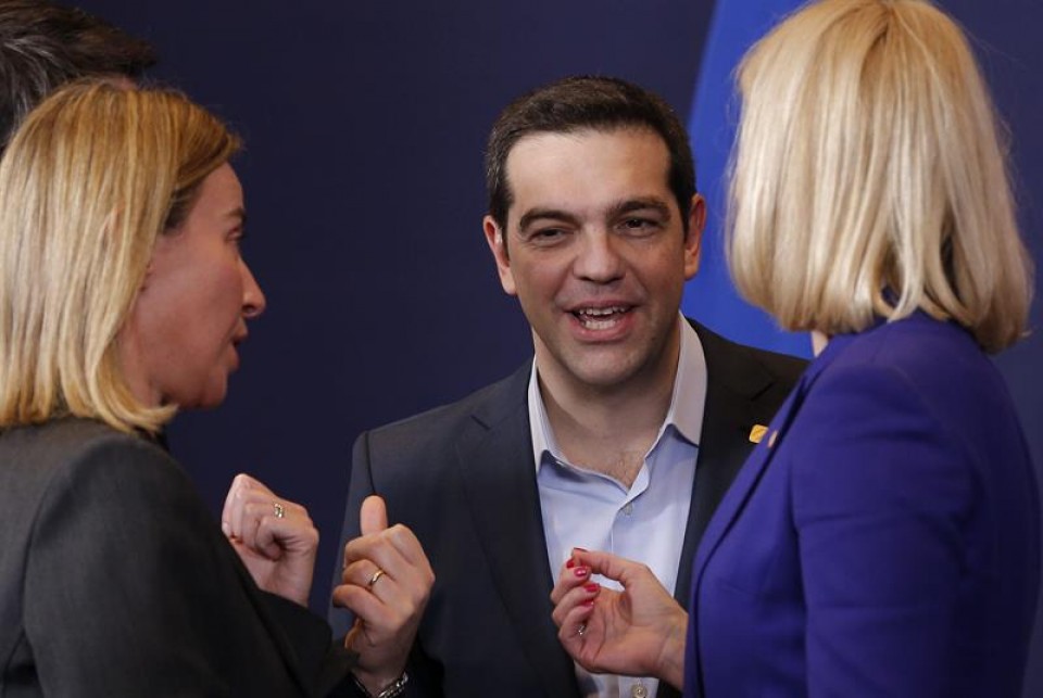 El presidente griego, Alexis Tsipras, en la cumbre de la UE. EFE