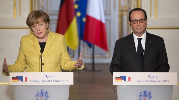 Angela Merkel y François Hollande, en imagen de archivo. Foto: EFE.