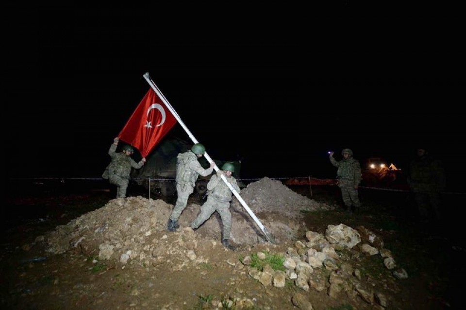 Soldados turcos en el enclave sirio de Suleyman Sah. Foto: EFE