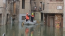 Los tudelanos, evacuados en zodiacs debido a las inundaciones