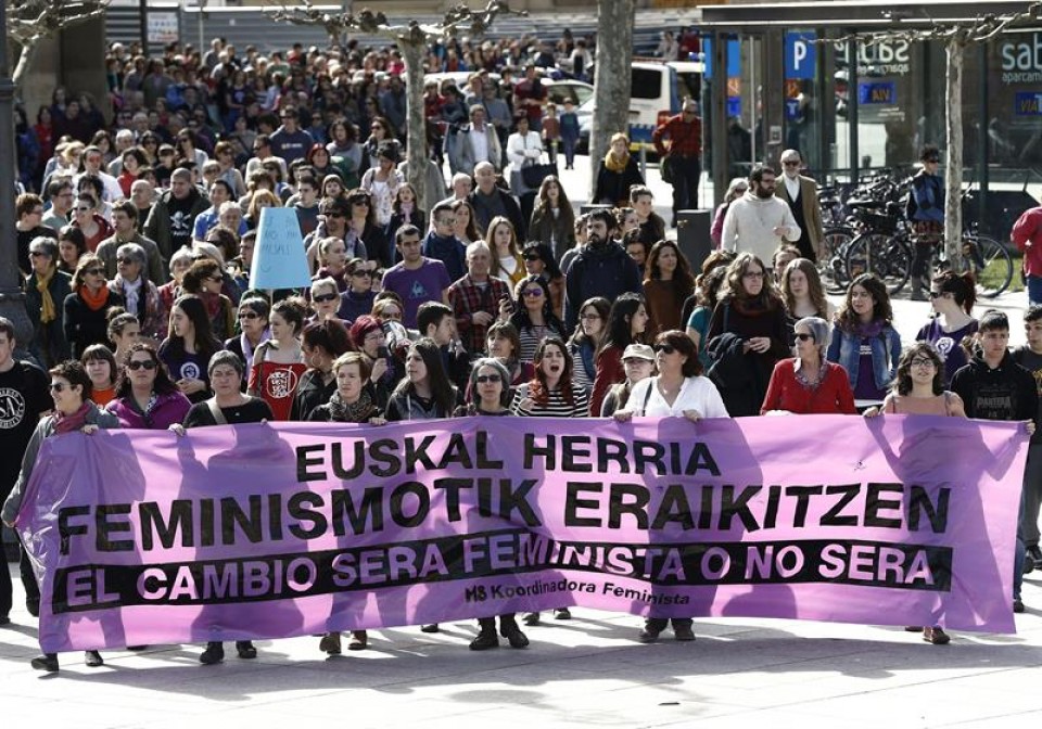 El Día Internacional de la Mujer del año pasado en Pamplona. Imagen de archivo: EFE