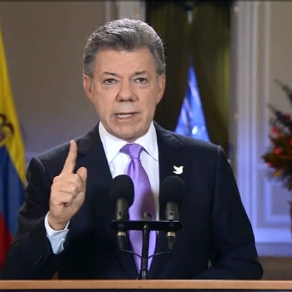 Juan Manuel Santos Kolonbiako presidentea.