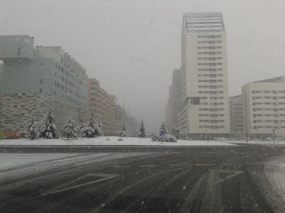 Nieve en Vitoria, 23.03.2015