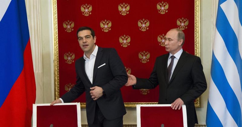 Alexis Tsipras Greziako lehen inistroa eta Vladimir Putin Errusiako presidentea. Argazkia: EFE
