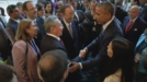 Histórico saludo entre Obama y Raúl Castro