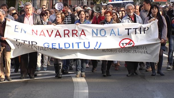 Iruñean egindako protestaren irudia. Argazkia: EiTB