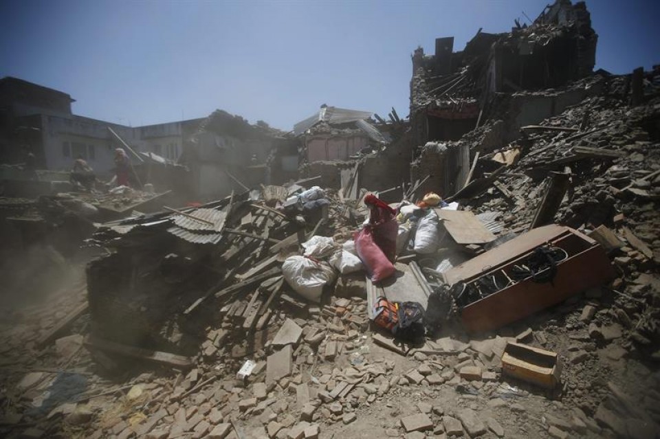 Terremoto en Nepal. Foto: EFE