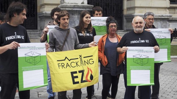 Frackingaren aurkako protesta bat, artxiboko argazkian. EFE.