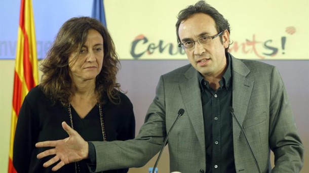 Mercè Conesa y Josep Rull (CDC). Foto: EFE