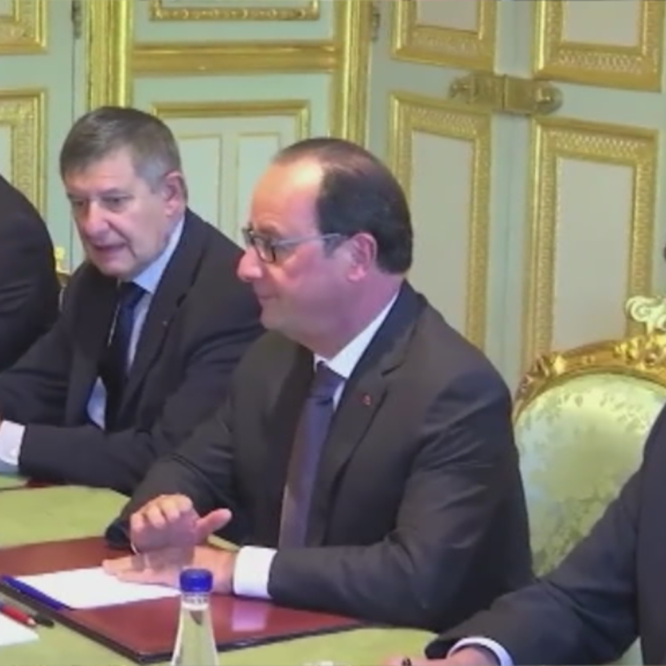 Francois Hollande Frantziako presidentea. APTN