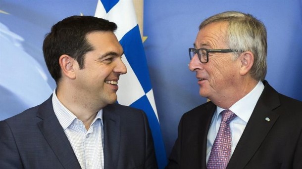 Alexis Tsipras Greziako lehen ministroa eta Jean Claude Juncker Europako Batzordeko presidentea. EFE