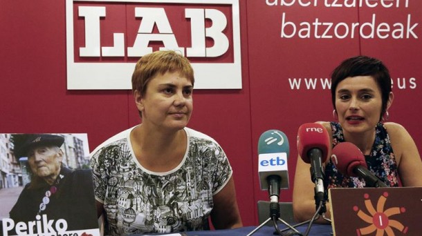 La líder de LAB, Ainhoa Etxaide, y la secretaria de Acción Sindical, Garbiñe Aranburu. Foto: EFE