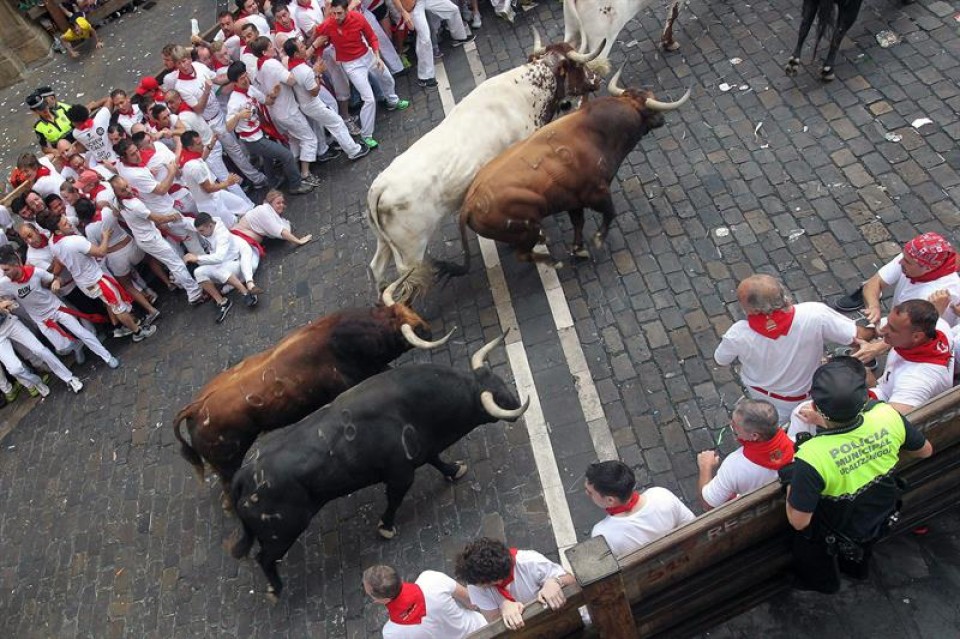 Peligroso encierro de los Jandilla. Foto: EFE