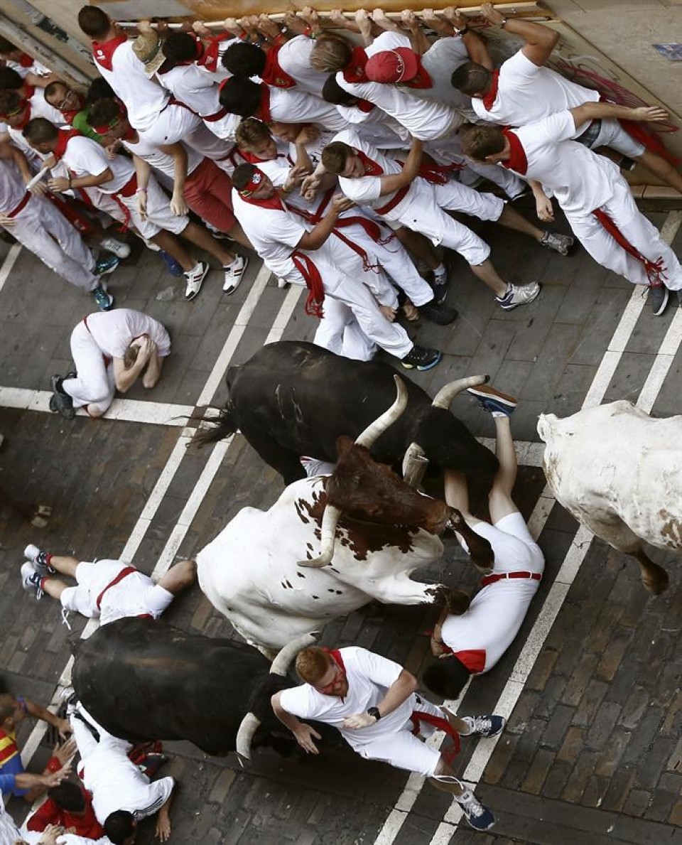 Peligroso encierro de los Jandilla. Foto: EFE