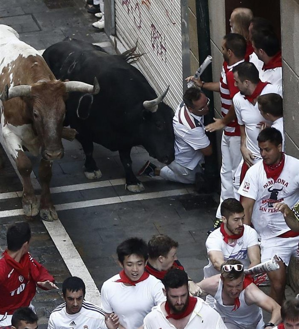 Peligroso encierro de los Jandilla. Foto: EFE