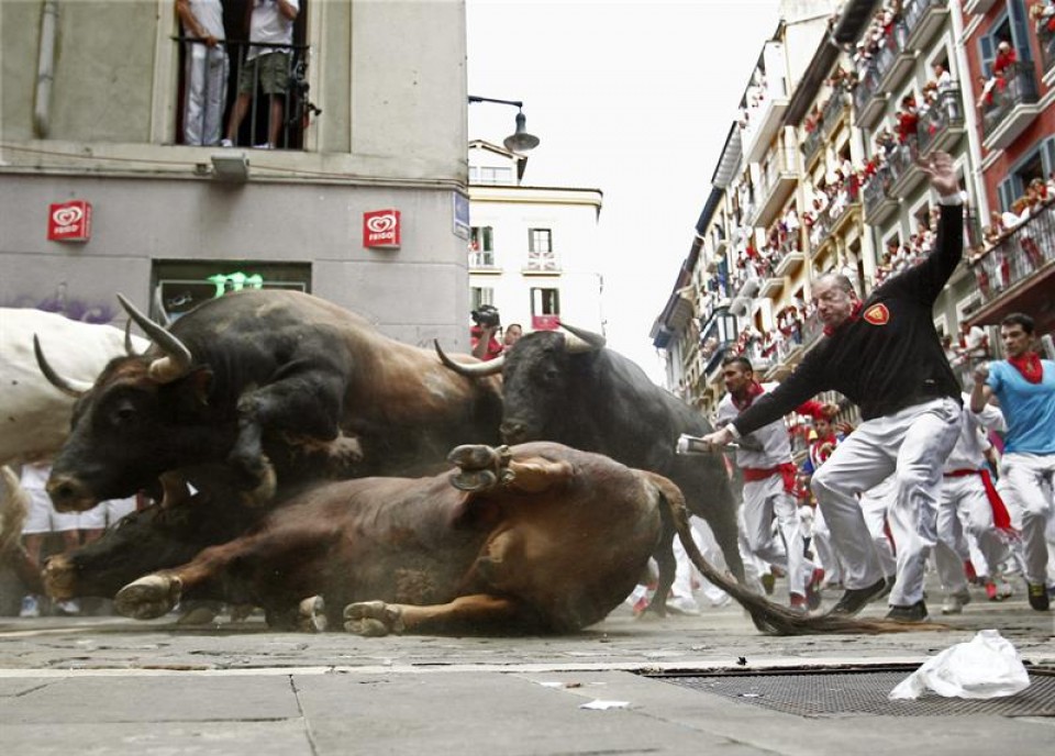 Segundo encierro en Pamplona. EFE
