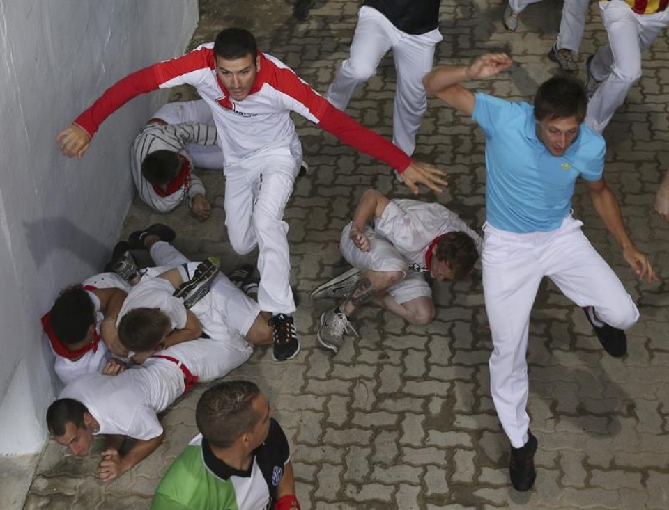 Segundo encierro en Pamplona. EFE