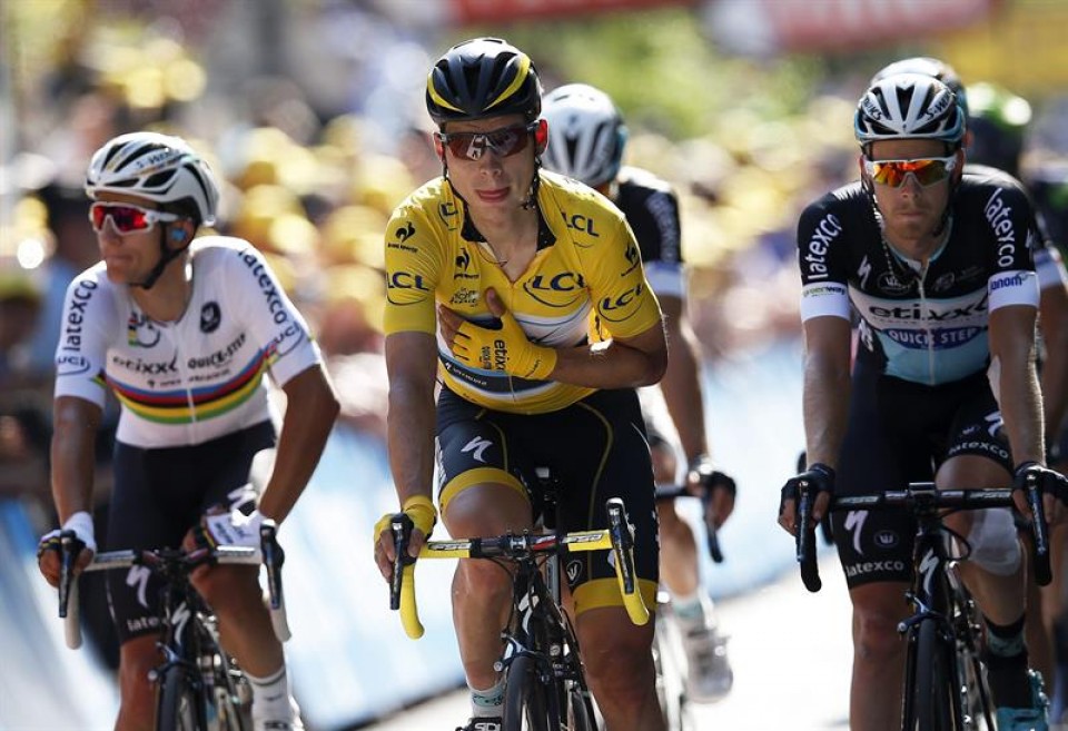 Caída de Tony Martin en la 6ª etapa. Foto: EFE