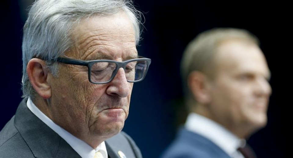 Juncker (Comisión Europea) y Tusk (Consejo Europeo), esta semana. Foto: EFE